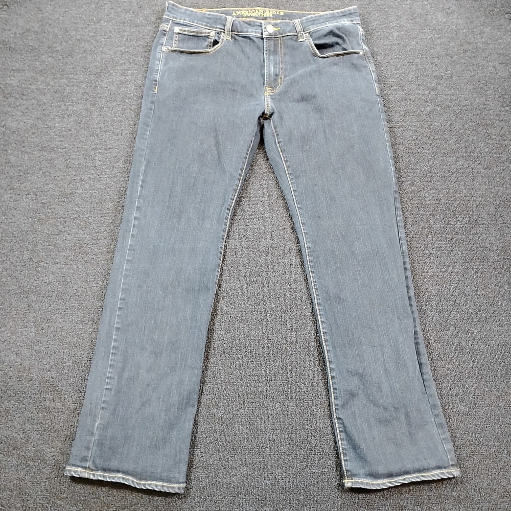 American Eagle Jeans Mens 34x32 Original Straight Active Flex Dark Wash‎ Denim